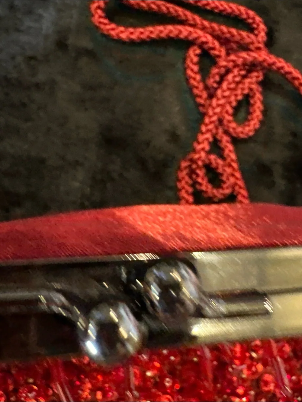 Red Beaded Evening Bag - Designer Style